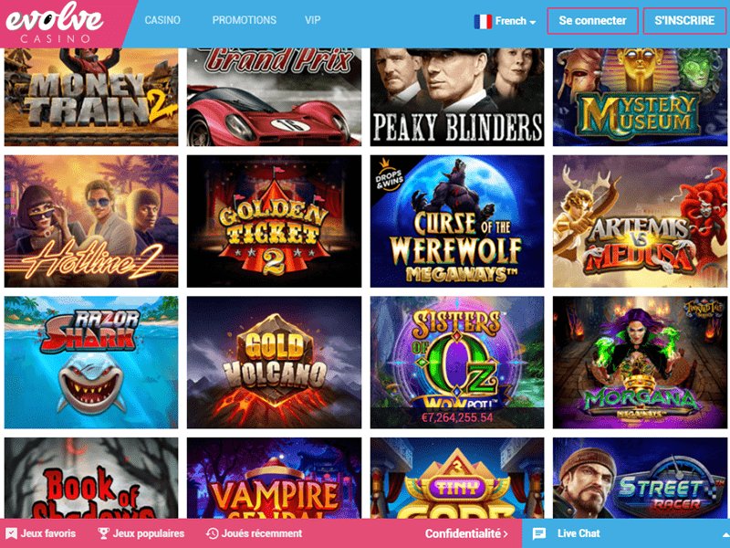 Casino en ligne evolve casino, evolve casino france